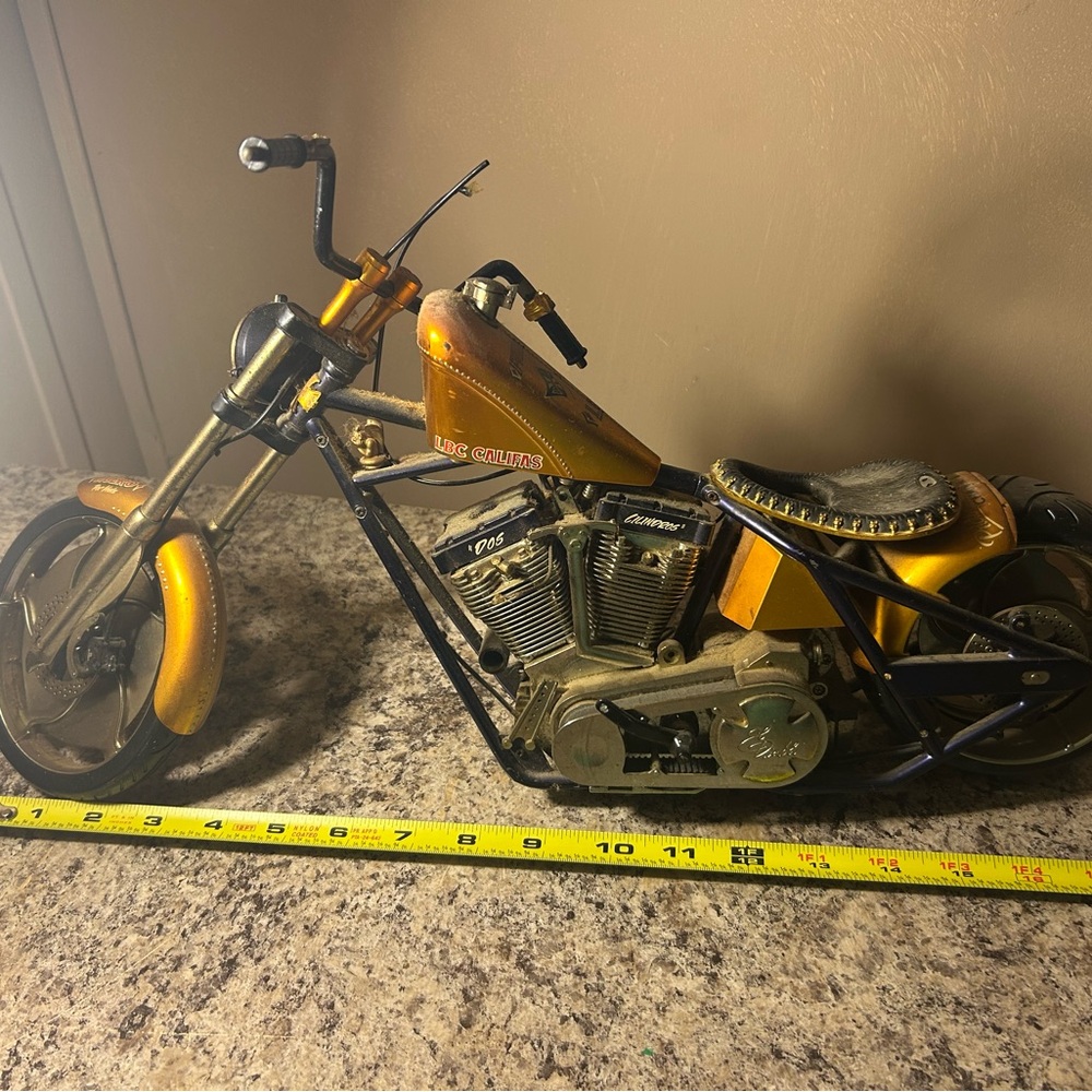 Harley-Davidson Gold and Black Model Motorcycle